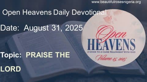 Open Heavens Daily Devotional August 31, 2025 | Beautiful Roses