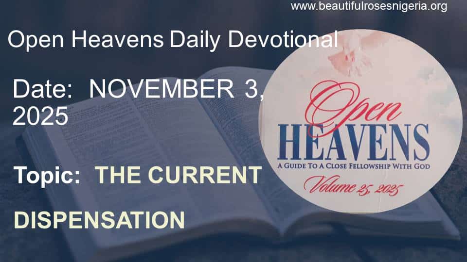 Open Heavens Daily Devotional November 3, 2025 | Beautiful Roses