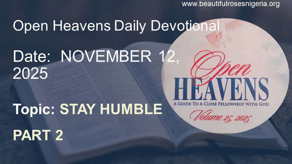 Open Heavens Daily Devotional November 12, 2025 | Beautiful Roses