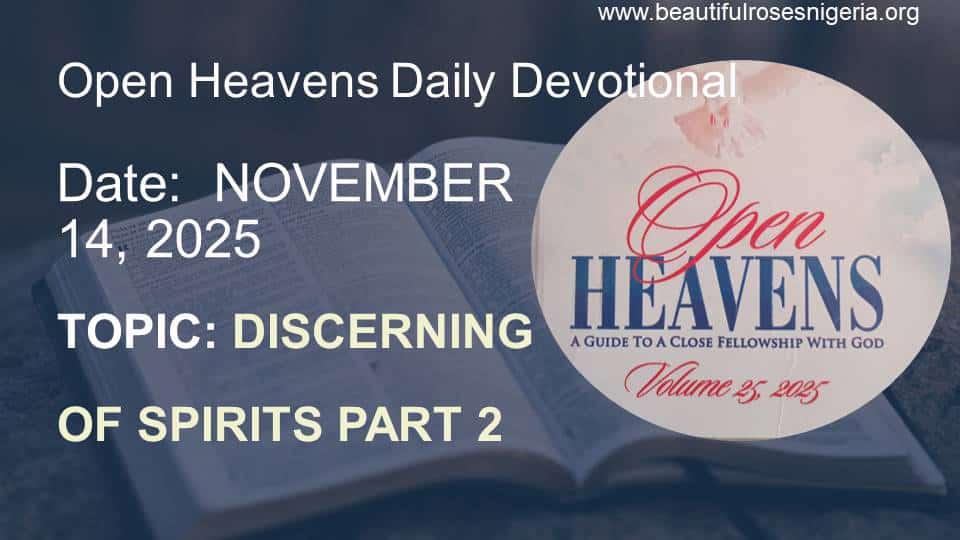 Open Heavens Daily Devotional November 14, 2025 | Beautiful Roses